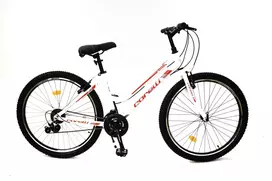 Kalnų dviratis TopVelo Corelli MTB WOMAN BANNER (Ratų dydis: 26, Rėmo dydis: 16) Baltas / raudonas