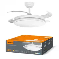 Lubinis šviestuvas Dimeriuojama LED lubinė lempa su ventiliatoriumi ir pultu 60W 5400Lm 3000K-4200K-6000K IP20 VIDEX VL-CLF01-60CW | balta – Įmontuotas oro ventiliatorius su 6 režimais ir nuotolinio valdymo pulteliu