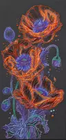 Abris Art Karoliukų siuvinėjimo rinkinys „Neoninės aguonos“ 26×53 cm, Preciosa karoliukai