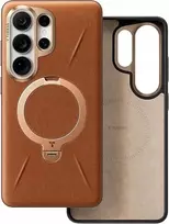 Dėklas Torras Ostand Q3 VegSkin, amber ruda – Samsung Galaxy S26 Ultra