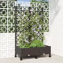 Sodo vazonas su treliu ir ratais Ruda 80 x 40 x 131,5 cm PP
