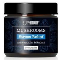 Euphoria Mushrooms „Stress Relief“ – Funkciniai grybai stresui mažinti (30 kaps.)
