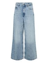 Ganni - Light Blue Baggy Wide Leg Jeans - Platūs džinsai - Mėlyna