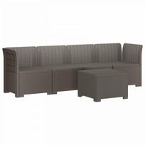 4 vietų sodo sofa pintinės išvaizdos PP Šviesiai pilka