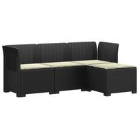 4 Vietų Sodo Sofa su Pagalvėlėmis Ratanų Imitacija PP Antracito