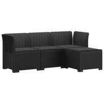 4 Vietų Sodo Sofa su Pagalvėlėmis Ratanų Imitacija PP Antracito