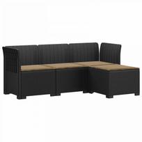 4 Vietų Sodo Sofa su Pagalvėlėmis Ratanų Imitacija PP Antracito