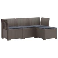 4 Vietų Sodo Sofa su Pagalvėlėmis Ratanų Imitacija PP