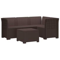 4 Vietų Sodo Sofa Ratanų Imitacija PP Ruda