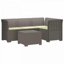 4 Vietų Sodo Sofa su Pagalvėlėmis Ratanų Imitacija PP