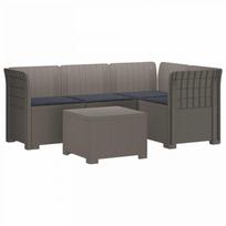 4 Vietų Sodo Sofa su Pagalvėlėmis Ratanų Imitacija PP
