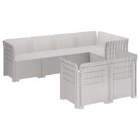 7-Vietis Sodo Sofa Ratanas PP Balta