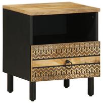 Lovos Spintelė Juoda 40x33x46 cm Masyvus Rough Wood Mango