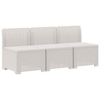 3- vietis Sodas Sofas Ratanas PP Balta