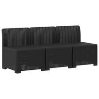 3- vietis Sodas Sofas Ratanas PP Antracito