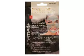 Set Duo, Eveline Cosmetics, Facemed+ Active Detox, Carbon, Detoxifying, Clay Mask, 2 pcs, 10 ml