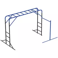 Lauko kopėčios, laipiojimo bokštas su gimnastikos skersiniu traukoms atlikti, skirtas 3-8 metų vaikams iki 150 kg, 250x190x180 cm, juodos spalvos