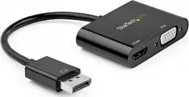 „StarTech“ AV adapteris „DisplayPort“ – „HDMI“ – „D-Sub“ (VGA), juodos spalvos (JAB-6157899)