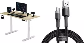 Biurko SENSE7 elektryczne Nojo 120x60 White Pine + kabel usb