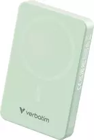 „Verbatim“, išorinis akumuliatorius su belaidžio įkrovimo funkcija, 5 V, telefono įkrovimas, 32228, 10000 mAh, magnetinis tvirtinimas, žalias
