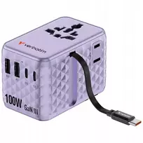 Verbatim Verbatim Travel Adapter EU/UK/US GaN 2xUSB-C/2xUSB-A/1xUSB-C PD 100W purple 30193