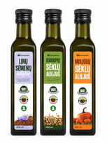 KANAPŪKIS Linų, kanapių, moliūgų sėklų aliejai 250 ml, 3 in 1