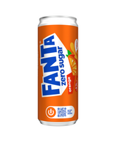 Gazuotas gaivusis gėrimas FANTA, Orange Zero,  0,33 l, skardinė