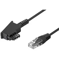Wentronic Goobay telefono laidas TAE-F (patinas) – RJ-45 (patinas) 10 m juodas (51235)