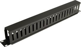 Terminal sieciowy Eaton Tripp Lite Rack Enclosure Horizontal Cable Manager (finger duct) 1URM - Rack Kabelmanagement-Kabelkanal mit Abdeckung - Schwarz - 1U - 48.3 cm (19") | SRCABLEDUCT1U | 037332142962