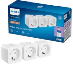 Philips - Rinkinys 3 vnt. išmanių SCHUKO lizdų 2300W Wi-Fi