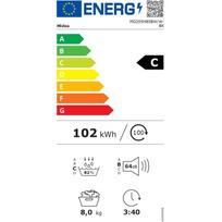 Midea Džiovyklė MD205H80BW/W-BK, 8 kg, 64 dB, Energijos efektyvumo klasė C