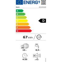 Bosch Indaplovė SPV2HMX02E, 10 vietų, 5 programos, energijos efektyvumo klasė D, balta