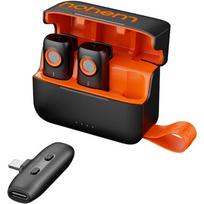 Hohem mikrofonas MIC-01, 2TX + 1RX + įkrovimo dėklas, 48kHz, 16bit, 7.5h, 20h su dėklu, 850mAh akumuliatorius, 2.4GHz