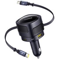 Baseus Automobilinis įkroviklis C00035507121-02, 90W, 12-24V, 2xUSB-C, 1xLightning, 1xUSB-A, greitas įkrovimas