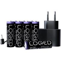 Shelly Baterijų rinkinys PowerKit, 8 AA NiMH baterijos, AC adapteris, 3m maitinimo laidas, ekologiškas sprendimas
