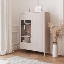 Plati dviejų durų vitrina LORIEN 103 cm Spalvos: Kašmyras