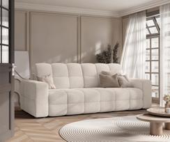 Išskleidžiama trivietė sofa MOLLY su patalynės dėže Spalvos: Quelle 02 (Kreminė)
