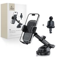 Automobilinis Išmaniojo Telefono Laikiklis Priekinio Stiklo Grotelėms V8 - Juodas