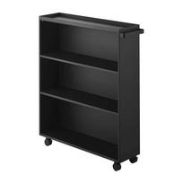 Juodos spalvos iš metalo lentyna ant ratukų 59x70x16 cm Tower – YAMAZAKI