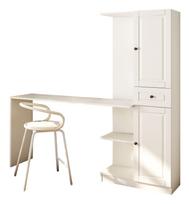 Rašomasis stalas su lentyna Kalune Design Beyza Rb-021, 120 cm x 40 cm, 75 - 150 cm, balta sp.