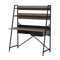 Rašomasis stalas su lentyna Kalune Design Arte, 124 cm x 55 cm, 150 cm, juoda sp./riešuto sp.