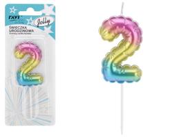 Gimtadienio žvakutė Ravi Jelly 2, įvairių spalvų, 16 cm
