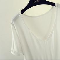 Plus Size Summer Women's T-Shirt Big V-Neck Loose Short Sleeve Tops XL balta