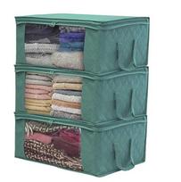 Non-Woven Clothes Storage Bag Folding Quilt Dust-Proof Cabinet Finishing Box Home Storage Supplies Space Bags organizador žalia