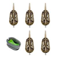 20/30/40/50/60g Fishing Feeder Set Inline Method Feeder Accessories Fishing Method Feeders with Quick Release Mould gray