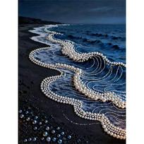 Pearl Wave DIY Diamond Art Kits 15.7x19.6inch Gem Art Diamond Painting Kits Without Frame for Adults/Beginners Gift Idea Home Wall Decor 40x50cm