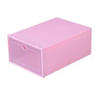 Shoes Plastic Stackable Shoe Box Organizer Storage Clear Foldable Home Textile Storage Stuff Organizer S rožinė