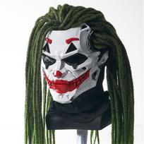 Helovino Siaubo Kaukolė Cyberpunk Klouno Kaukė Dreadlock'ai Produktai Anime Šaudymo Rekvizitas gray