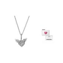 Pandora Padengtas Angelų Sparnų Širdies 925 Sidabro Karoliai Moterims 398505C01 sidabras