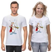 Asterix and obelix, Famous Characters Figure, Short Sleeve White-Black Men's / Women's T-Shirt H519 S